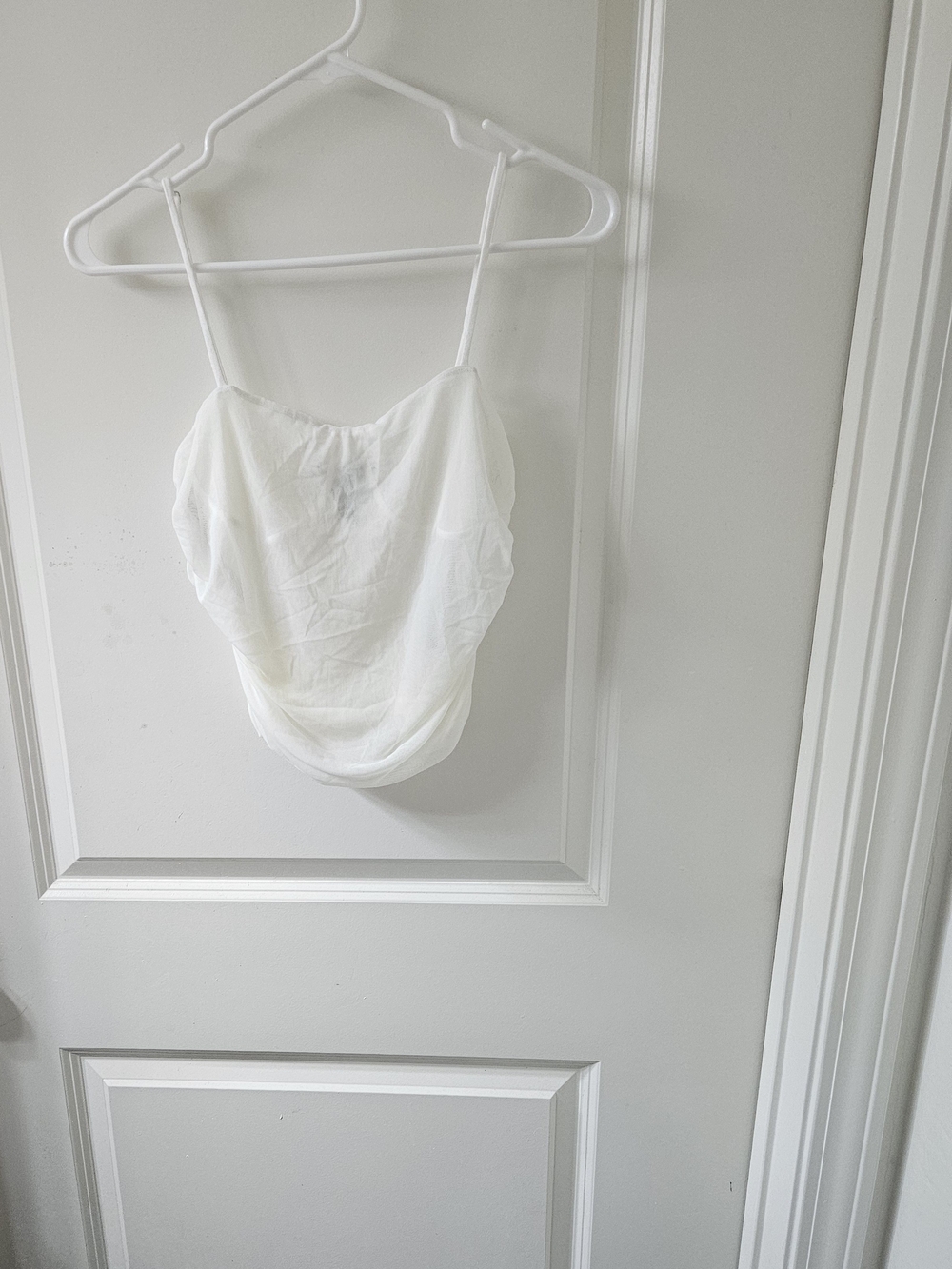 Forever 21 White Cowl Neck Spaghetti Strap Cami